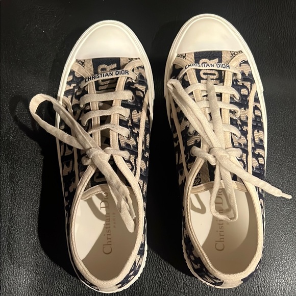 Dior Shoes - Walk'n'Dior Sneaker  -  Authentic - 
Deep Blue Dior Oblique Embroidered Cotton.